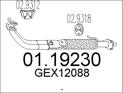 MTS Труба выхлопного газа 01.19230