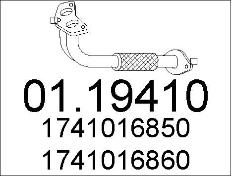 MTS Труба выхлопного газа 01.19410