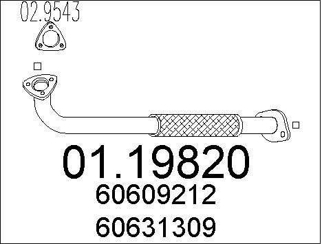 MTS Труба выхлопного газа 01.19820