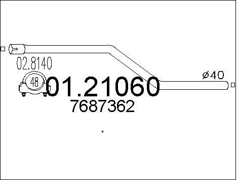 MTS Труба выхлопного газа 01.21060