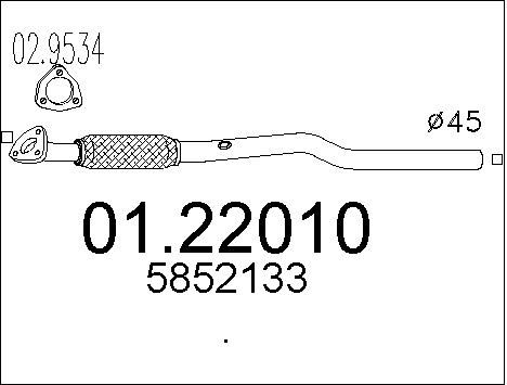 MTS Труба выхлопного газа 01.22010