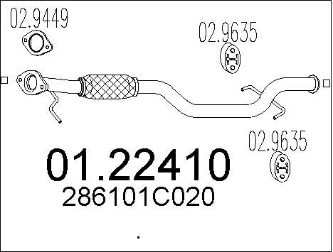 MTS Труба выхлопного газа 01.22410