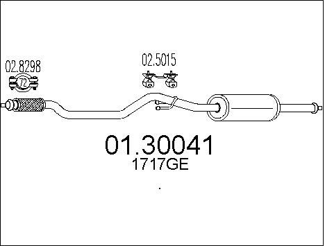 MTS Предглушитель выхлопных газов 01.30041