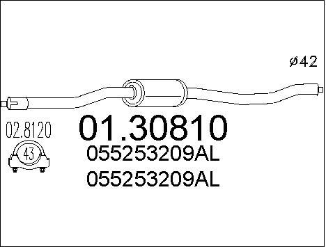 MTS Предглушитель выхлопных газов 01.30810
