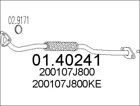 MTS Труба выхлопного газа 01.40241