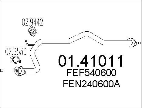 MTS Труба выхлопного газа 01.41011