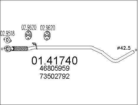 MTS Труба выхлопного газа 01.41740