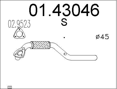 MTS Труба выхлопного газа 01.43046