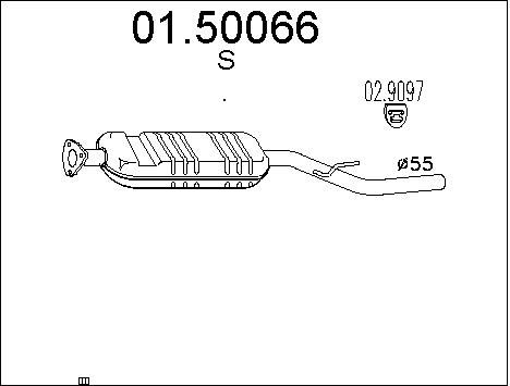 MTS Средний глушитель выхлопных газов 01.50066