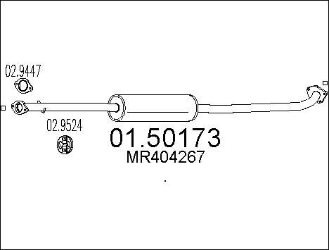 MTS Средний глушитель выхлопных газов 01.50173