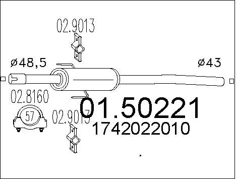 MTS Средний глушитель выхлопных газов 01.50221