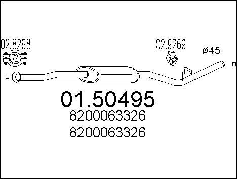 MTS Средний глушитель выхлопных газов 01.50495