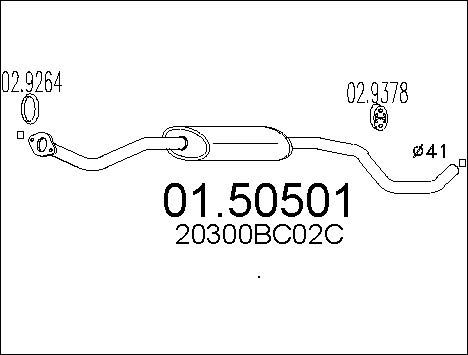 MTS Средний глушитель выхлопных газов 01.50501