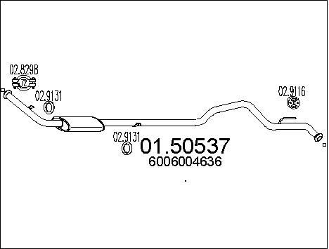 MTS Средний глушитель выхлопных газов 01.50537