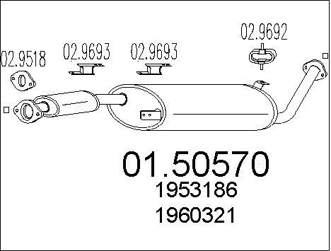 MTS Средний глушитель выхлопных газов 01.50570