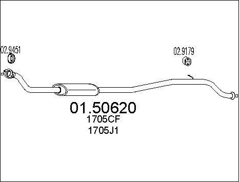 MTS Средний глушитель выхлопных газов 01.50620