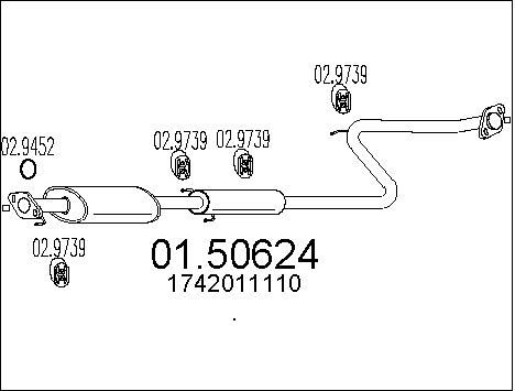 MTS Средний глушитель выхлопных газов 01.50624