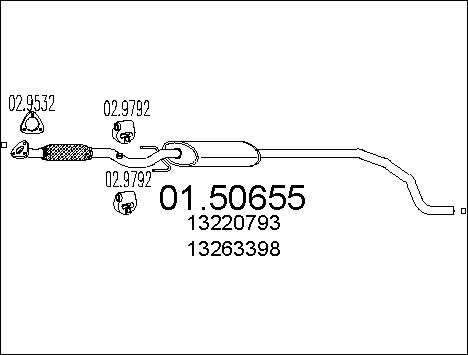 MTS Средний глушитель выхлопных газов 01.50655