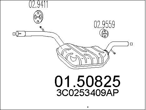 MTS Средний глушитель выхлопных газов 01.50825
