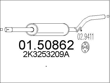 MTS Средний глушитель выхлопных газов 01.50862