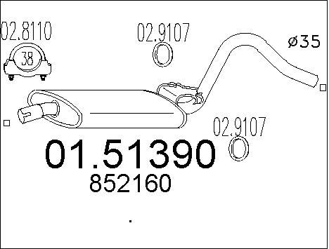 MTS Средний глушитель выхлопных газов 01.51390