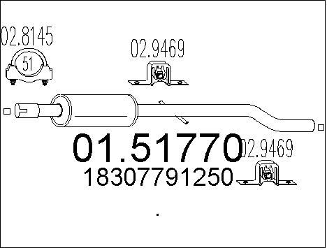MTS Средний глушитель выхлопных газов 01.51770