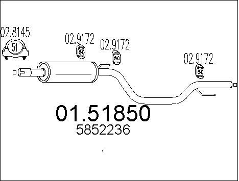 MTS Средний глушитель выхлопных газов 01.51850
