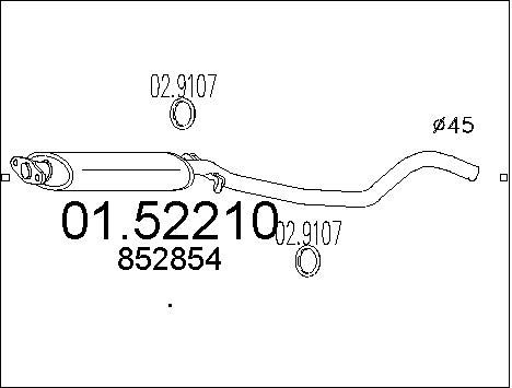 MTS Средний глушитель выхлопных газов 01.52210