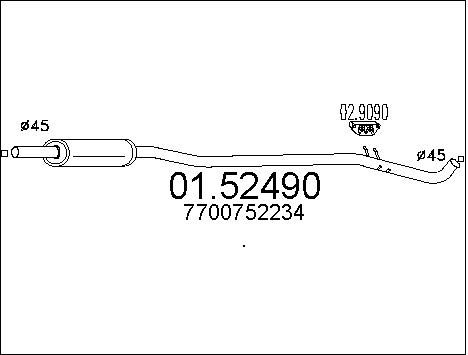 MTS Средний глушитель выхлопных газов 01.52490