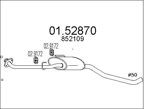 MTS Средний глушитель выхлопных газов 01.52870
