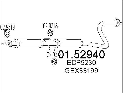 MTS Средний глушитель выхлопных газов 01.52940