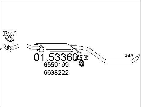 MTS Средний глушитель выхлопных газов 01.53360