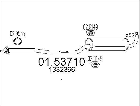 MTS Средний глушитель выхлопных газов 01.53710