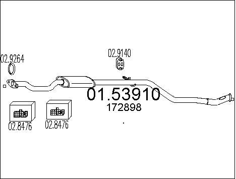 MTS Средний глушитель выхлопных газов 01.53910
