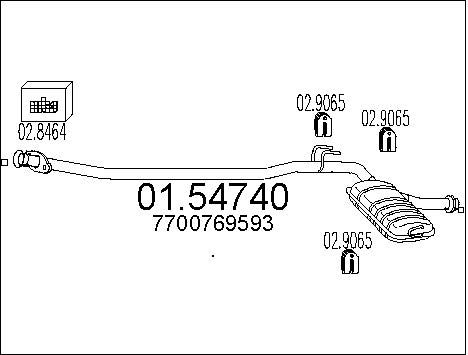 MTS Средний глушитель выхлопных газов 01.54740