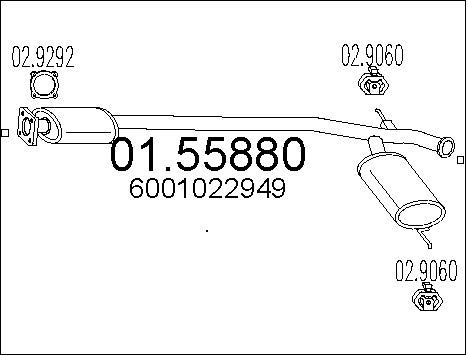 MTS Средний глушитель выхлопных газов 01.55880