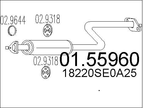 MTS Средний глушитель выхлопных газов 01.55960