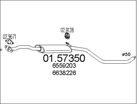 MTS Средний глушитель выхлопных газов 01.57350