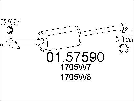 MTS Средний глушитель выхлопных газов 01.57590