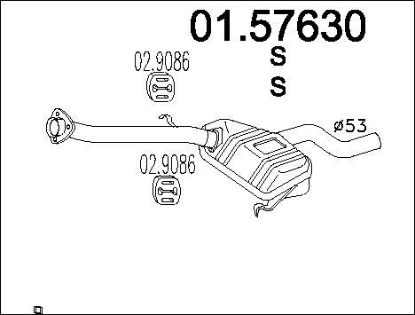 MTS Средний глушитель выхлопных газов 01.57630