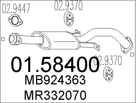 MTS Средний глушитель выхлопных газов 01.58400