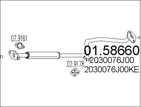 MTS Средний глушитель выхлопных газов 01.58660