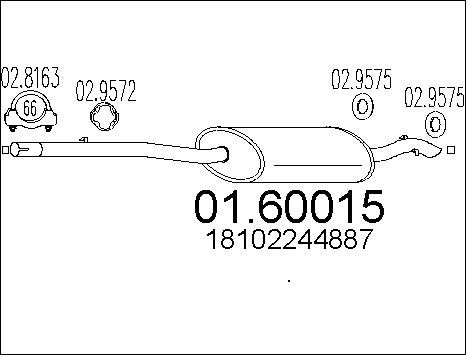 MTS Глушитель выхлопных газов конечный 01.60015