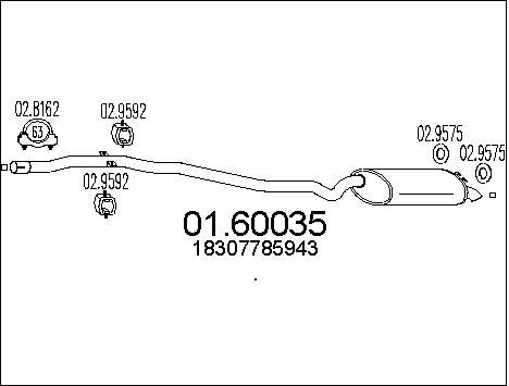 MTS Izplūdes gāzu trokšņa slāpētājs (pēdējais) 01.60035