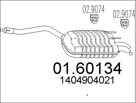 MTS Глушитель выхлопных газов конечный 01.60134