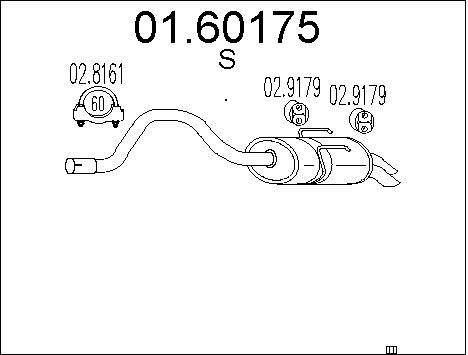 MTS Глушитель выхлопных газов конечный 01.60175