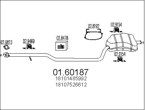 MTS Глушитель выхлопных газов конечный 01.60187