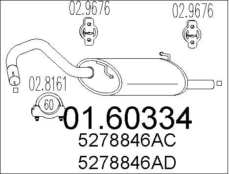 MTS Глушитель выхлопных газов конечный 01.60334