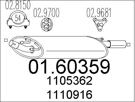MTS Глушитель выхлопных газов конечный 01.60359