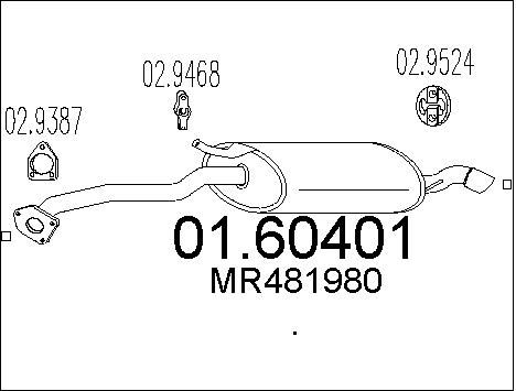 MTS Глушитель выхлопных газов конечный 01.60401